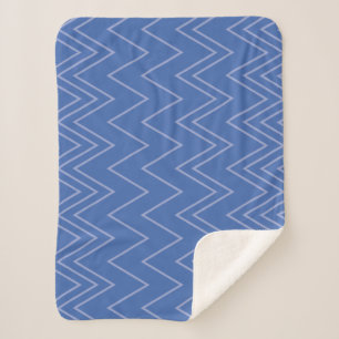 Blau, modern, einfach, cool, trendy Zickzack-Muste Sherpadecke