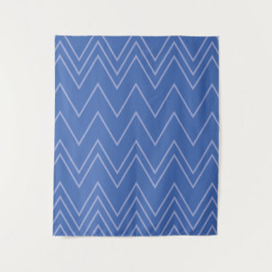 Blau, modern, einfach, cool, trendy Zickzack-Muste Wandteppich