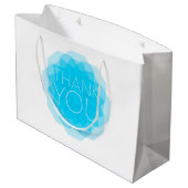 Blau, modern, einfach, elegant Design, Danke Große Geschenktüte (Rückseite Schrägansicht)