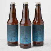 Blau, modern, Retro, cool, trendy dot pattern Bierflaschenetikett (Flaschen)