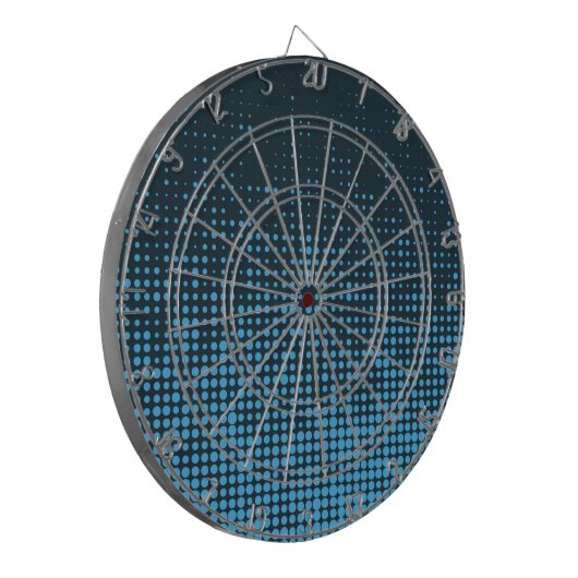 Blau, modern, Retro, cool, trendy dot pattern Dartscheibe (Vorderseite Links)