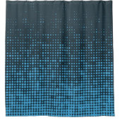 Blau, modern, Retro, cool, trendy dot pattern Duschvorhang (Vorderseite)