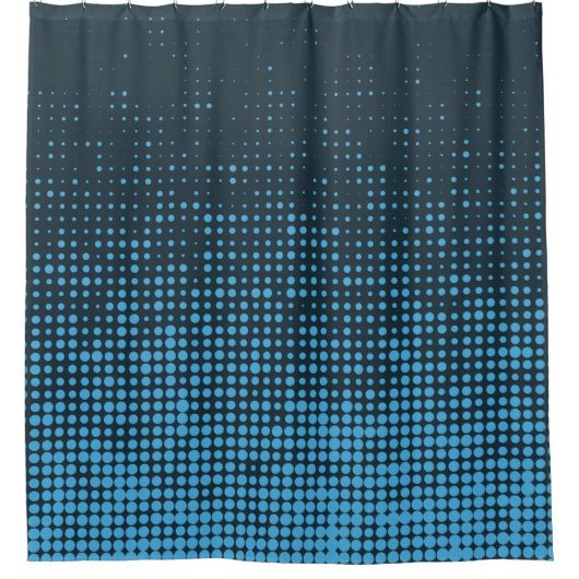 Blau, modern, Retro, cool, trendy dot pattern Duschvorhang (Vorderseite)