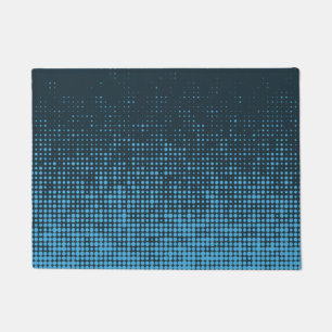 Blau, modern, Retro, cool, trendy dot pattern Fußmatte