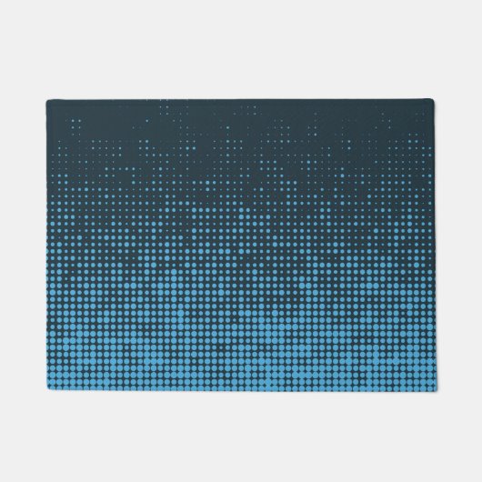 Blau, modern, Retro, cool, trendy dot pattern Fußmatte (Vorderseite)
