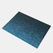Blau, modern, Retro, cool, trendy dot pattern Fußmatte (Schrägansicht)