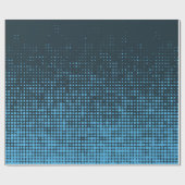 Blau, modern, Retro, cool, trendy dot pattern Geschenkpapier (Flach)