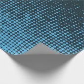 Blau, modern, Retro, cool, trendy dot pattern Geschenkpapier (Ecke)