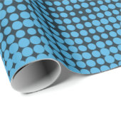 Blau, modern, Retro, cool, trendy dot pattern Geschenkpapier (Rolleneckpunkt)