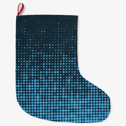 Blau, modern, Retro, cool, trendy dot pattern Großer Weihnachtsstrumpf (Vorderseite)