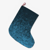 Blau, modern, Retro, cool, trendy dot pattern Großer Weihnachtsstrumpf (Vorderansicht (hängend))