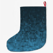 Blau, modern, Retro, cool, trendy dot pattern Großer Weihnachtsstrumpf (Rückseite)