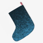 Blau, modern, Retro, cool, trendy dot pattern Großer Weihnachtsstrumpf (Rückseite (Hängend))