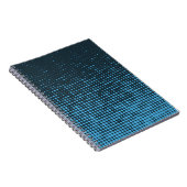 Blau, modern, Retro, cool, trendy dot pattern Notizblock (Rechte Seite)