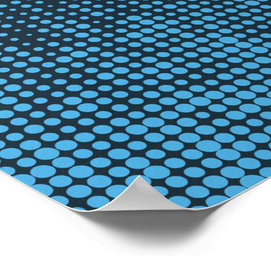 Blau, modern, Retro, cool, trendy dot pattern Poster (Ecke)