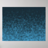 Blau, modern, Retro, cool, trendy dot pattern Poster (Vorne)