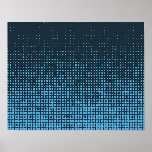 Blau, modern, Retro, cool, trendy dot pattern Poster (Vorne)