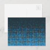 Blau, modern, Retro, cool, trendy dot pattern Postkarte (Vorne/Hinten)