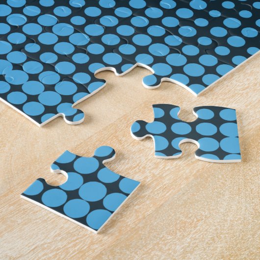 Blau, modern, Retro, cool, trendy dot pattern Puzzle (Seite)