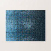 Blau, modern, Retro, cool, trendy dot pattern Puzzle (Horizontal)
