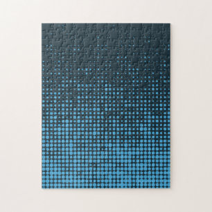 Blau, modern, Retro, cool, trendy dot pattern Puzzle