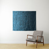 Blau, modern, Retro, cool, trendy dot pattern Wandteppich (Beispiel (Horizontal))