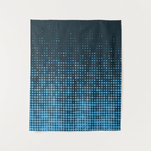 Blau, modern, Retro, cool, trendy dot pattern Wandteppich (Vorderseite)