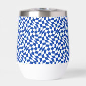 Blau modern retro Wirbel kariert (Vorderseite)