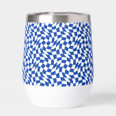 Blau modern retro Wirbel kariert (Rückseite)