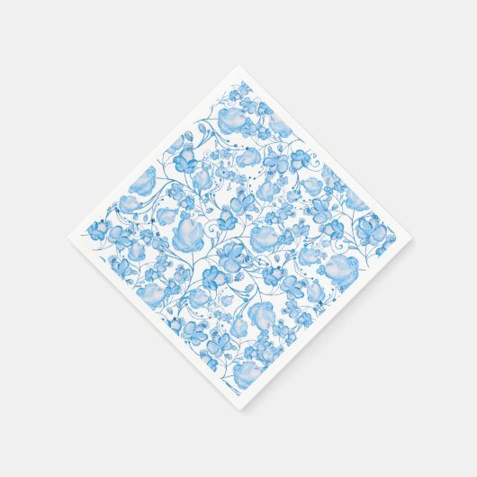 Blau-moderne Aquarellmuster Serviette (Ecke)