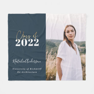Blau moderne Drehbuch grad Multi-Foto-Klasse von 2 Fleecedecke