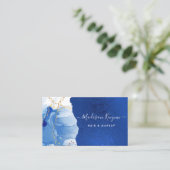 Blau Moderne Wasserfarbe Visitenkarte (Stehend Vorderseite)