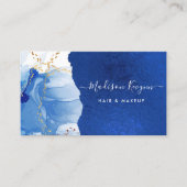 Blau Moderne Wasserfarbe Visitenkarte (Vorderseite)