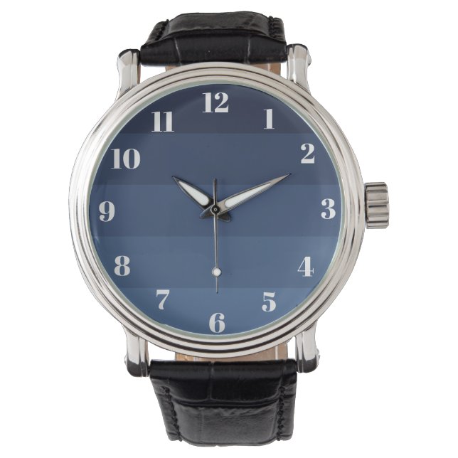 Blau Monochrom Armbanduhr (Vorderseite)