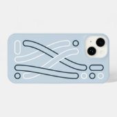 Blau monochrom LiniensamiPhone Hülle iPhone Hülle (Rückseite (Horizontal))