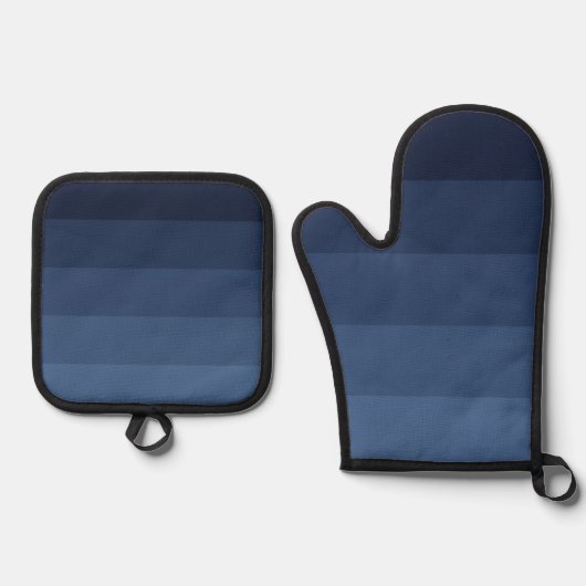 Blau monochromatisch ofenhandschuh & Topflappen-Set (Vorderseite)