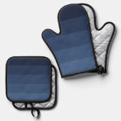 Blau monochromatisch ofenhandschuh & Topflappen-Set (Vorderseite/Rückseite)