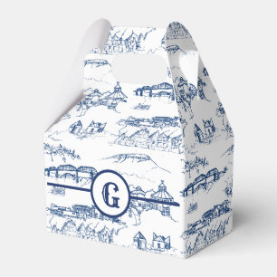 Blau Monogramm-Chattanoogas Toile Geschenkschachtel