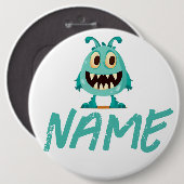 Blau/Monster/Kind/Halloween Button (Vorne & Hinten)