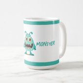 Blau/Monster/Kind/Halloween Kaffeetasse (VorderseiteRechts)