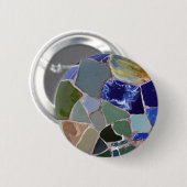 Blau-Mosaiken Antoni Gaudi Button (Vorne & Hinten)