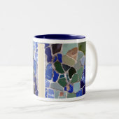 Blau-Mosaiken Antoni Gaudi Zweifarbige Tasse (VorderseiteRechts)