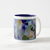 Blau-Mosaiken Antoni Gaudi Zweifarbige Tasse (VorderseiteRechts)