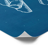 Blau | Motorradpatent Poster (Ecke)