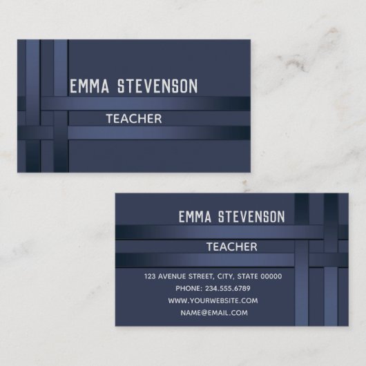 Blau, Muster, Band Visitenkarte (Vorne/Hinten)