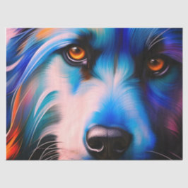 BLAU N RED TERRIER DOG SEIDENPAPIER