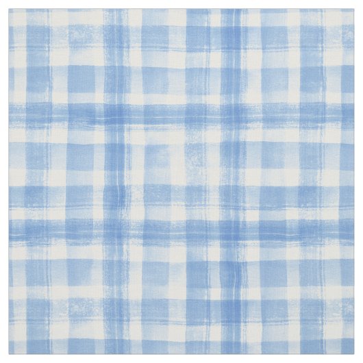 Blau-n-Weiß-Wasserfarben Gingham Prüfmuster Stoff (Muster)