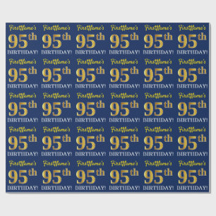Blau, Nachahmung Gold sehen "95. GEBURTSTAG" aus Geschenkpapier