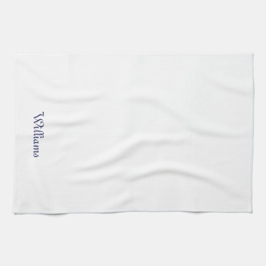 Blau-Name des benutzerdefinierten Skripts Monogram Geschirrtuch (Horizontal)