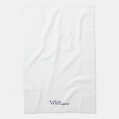 Blau-Name des benutzerdefinierten Skripts Monogram Geschirrtuch (Vertikal)